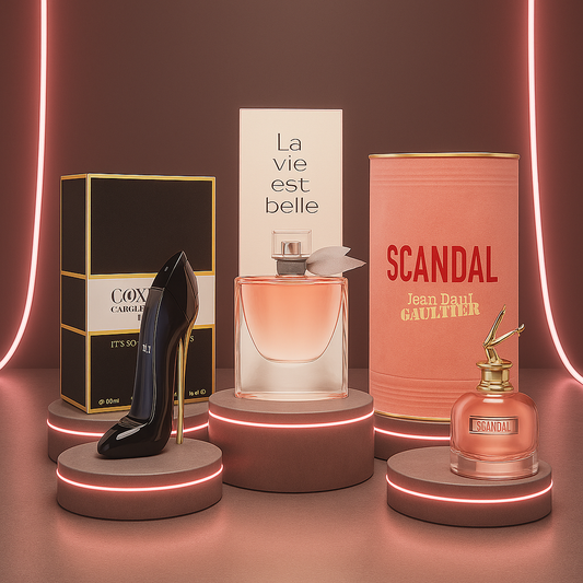 Combo "Damas de Luxo" - 1 carolina herrera good girls, 1 Coco Mademoiselle – 1 Chanel, Lancôme Idôle 100ml